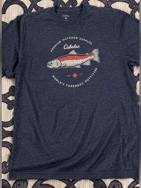 Cabela’s Fishing Graphic Cotton Blend Outdoor Adventure T-Shirt Size 2XL